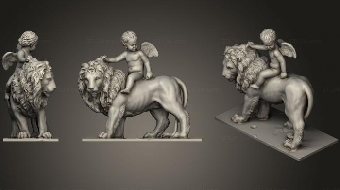 Статуэтки львы тигры сфинксы (Pajou, STKL_0319) 3D модель для ЧПУ станка